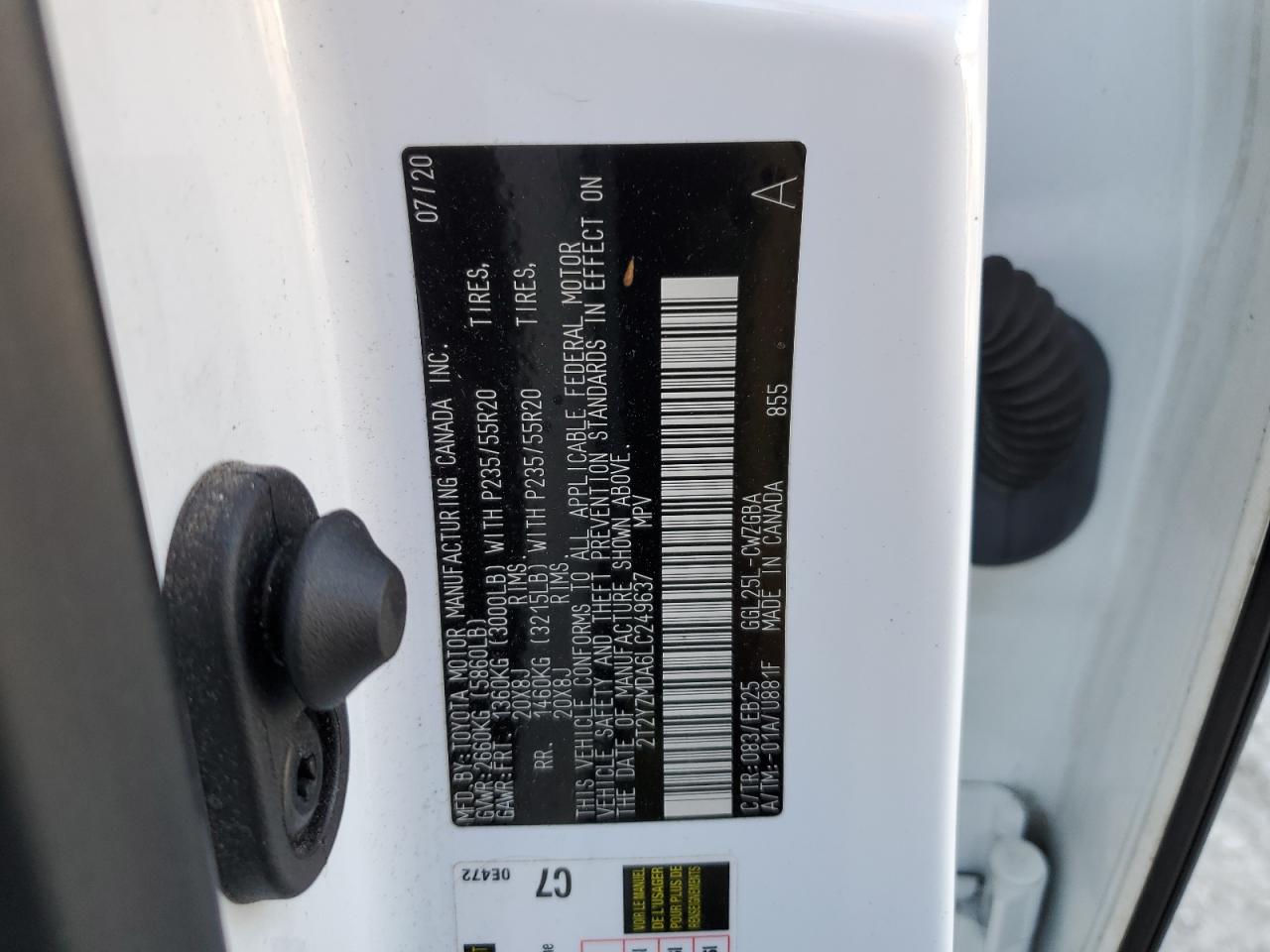 2020 Lexus Rx 350 F Sport VIN: 2T2YZMDA6LC249637 Lot: 93386355