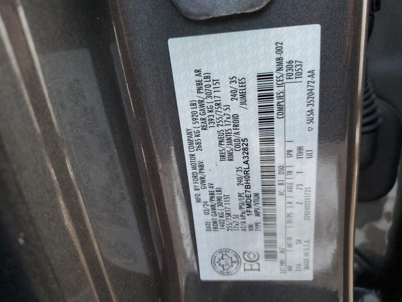 2024 Ford Bronco Big Bend VIN: 1FMDE7BH0RLA32825 Lot: 85664755