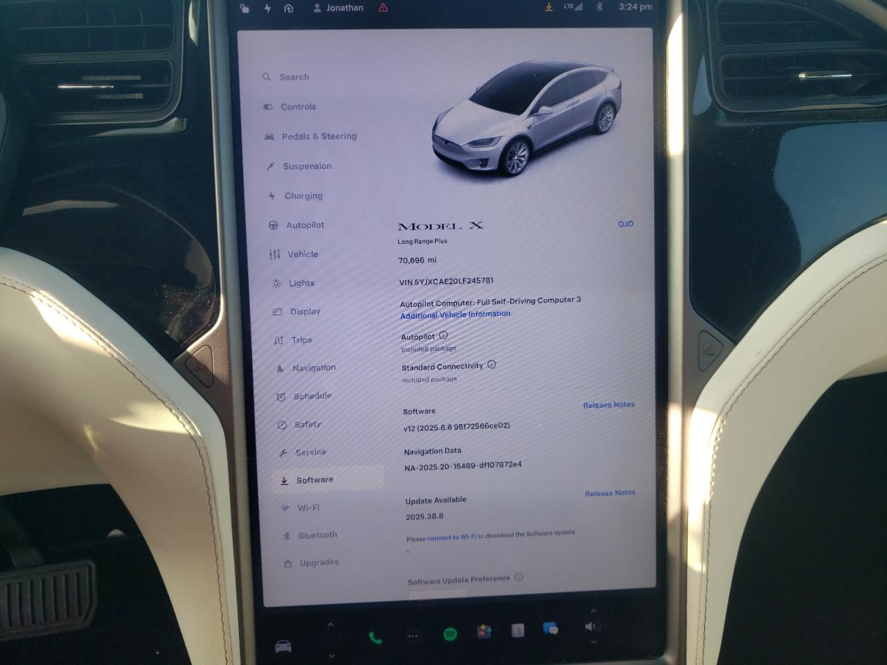 2020 Tesla Model X VIN: 5YJXCAE20LF245781 Lot: 91309845