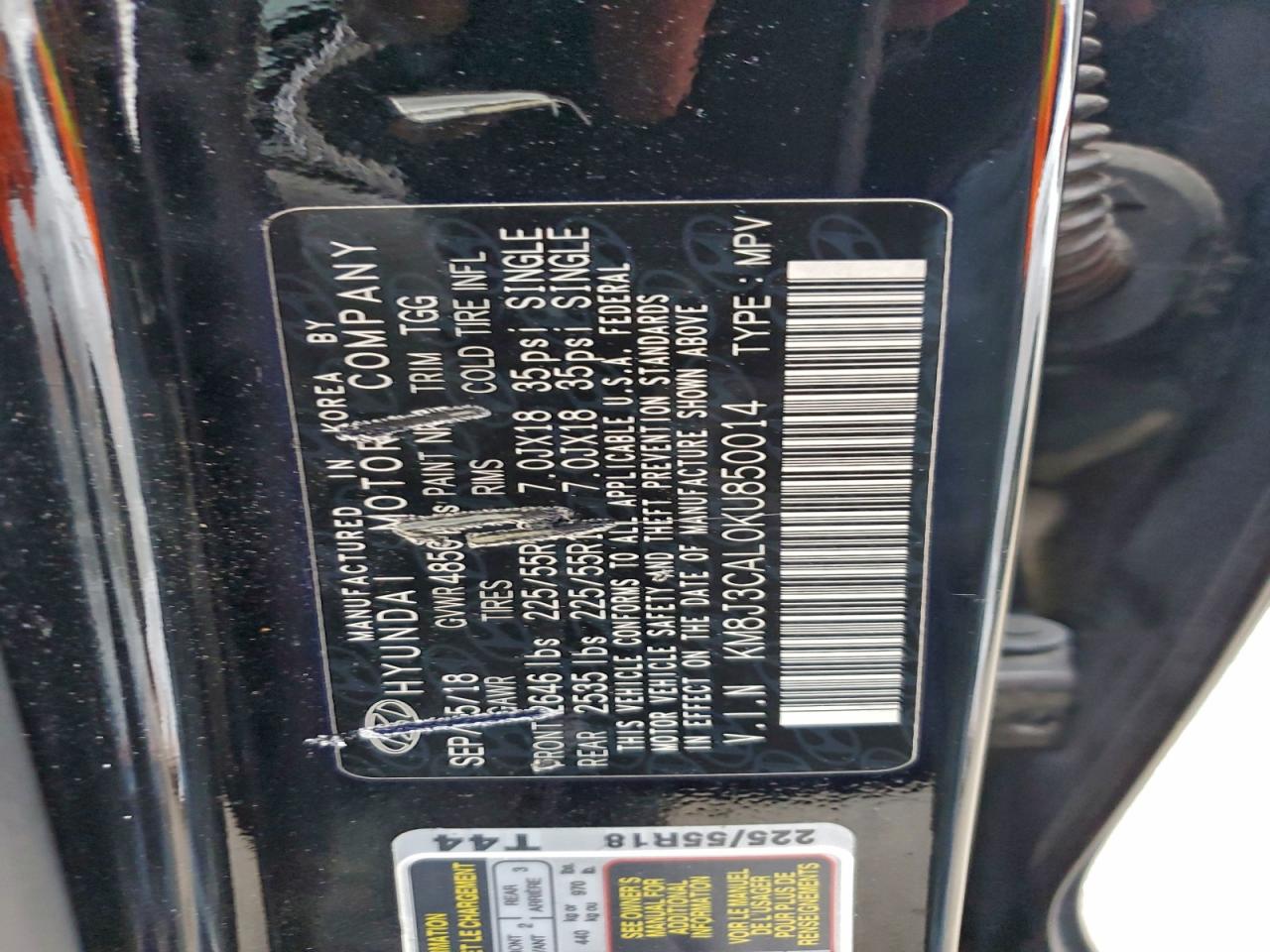 2019 Hyundai Tucson Limited VIN: KM8J3CAL0KU850014 Lot: 94248885