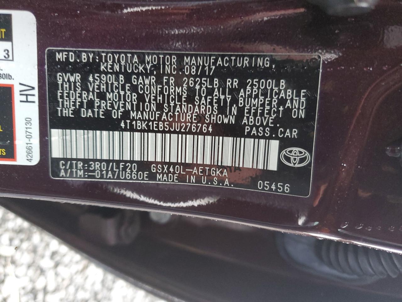 2018 Toyota Avalon Xle VIN: 4T1BK1EB5JU276764 Lot: 93113325