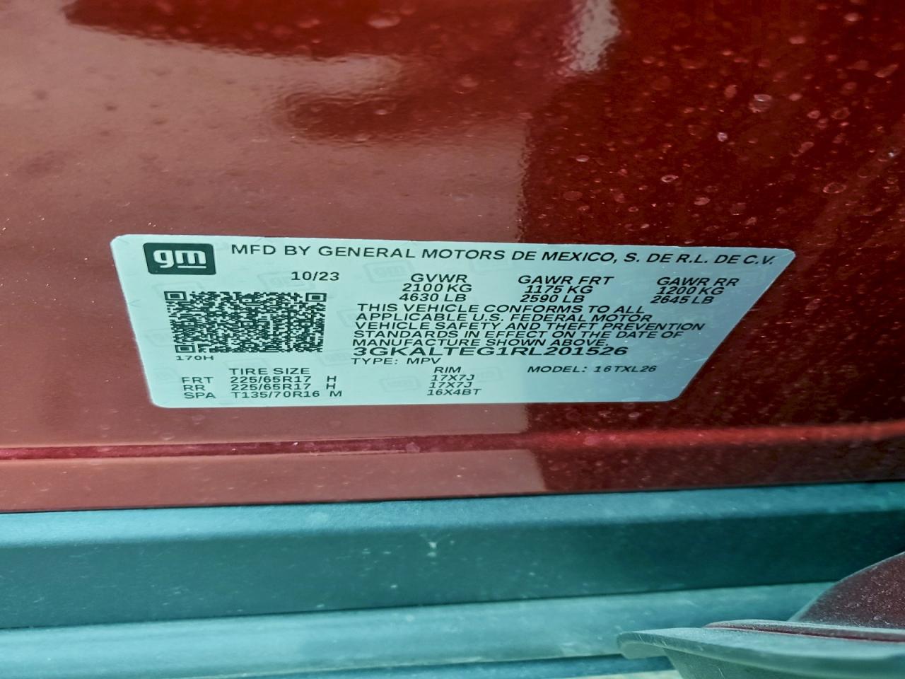 2024 GMC Terrain Sle VIN: 3GKALTEG1RL201526 Lot: 93626055