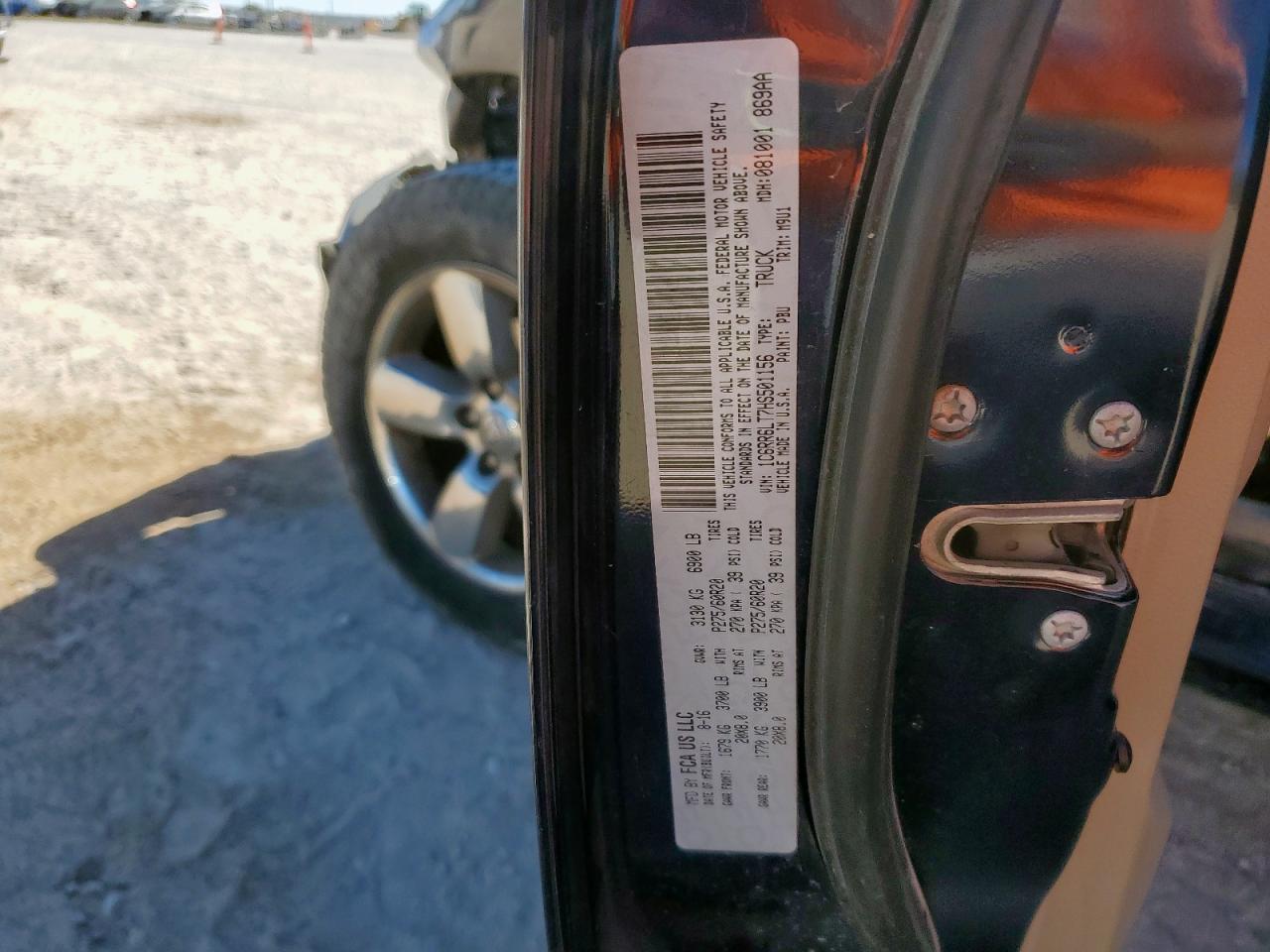 2017 Ram 1500 Slt VIN: 1C6RR6LT7HS501156 Lot: 92663575