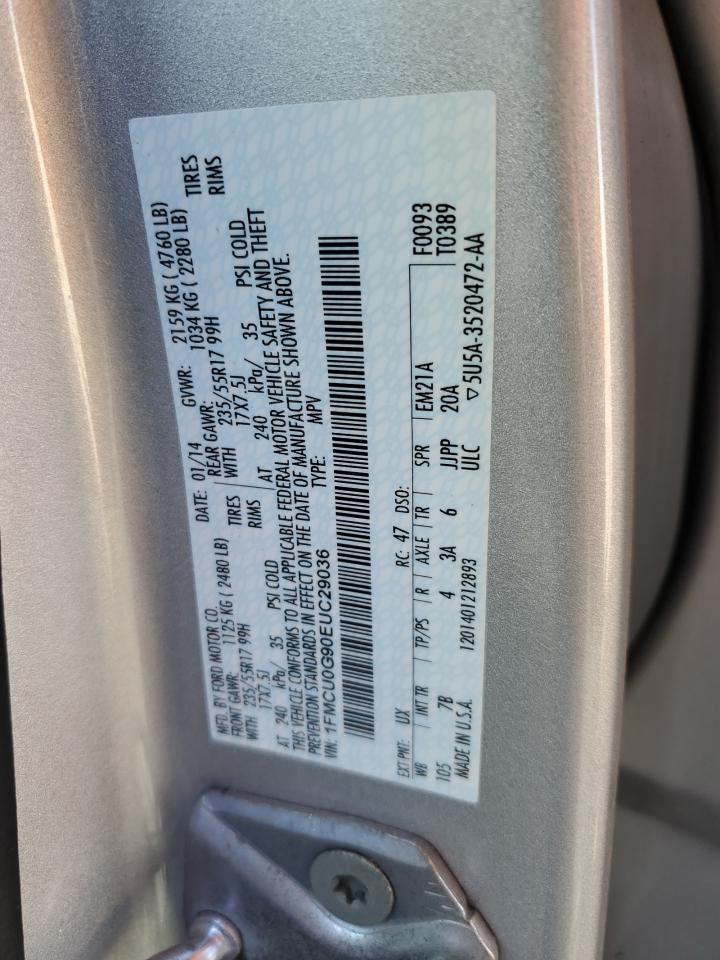 2014 Ford Escape Se VIN: 1FMCU0G90EUC29036 Lot: 92515965