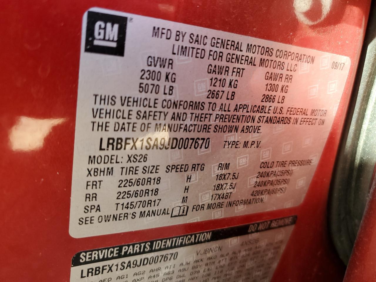 2018 Buick Envision Essence VIN: LRBFX1SA9JD007670 Lot: 91574355