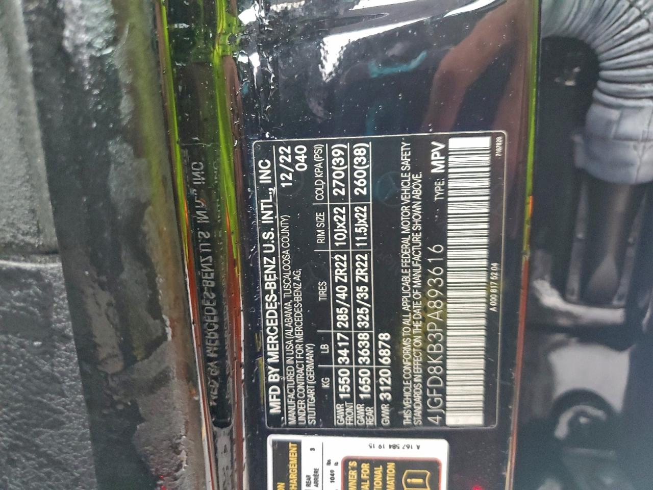 2023 Mercedes-Benz Gle Coupe 63 S 4Matic Amg VIN: 4JGFD8KB3PA893616 Lot: 93419005