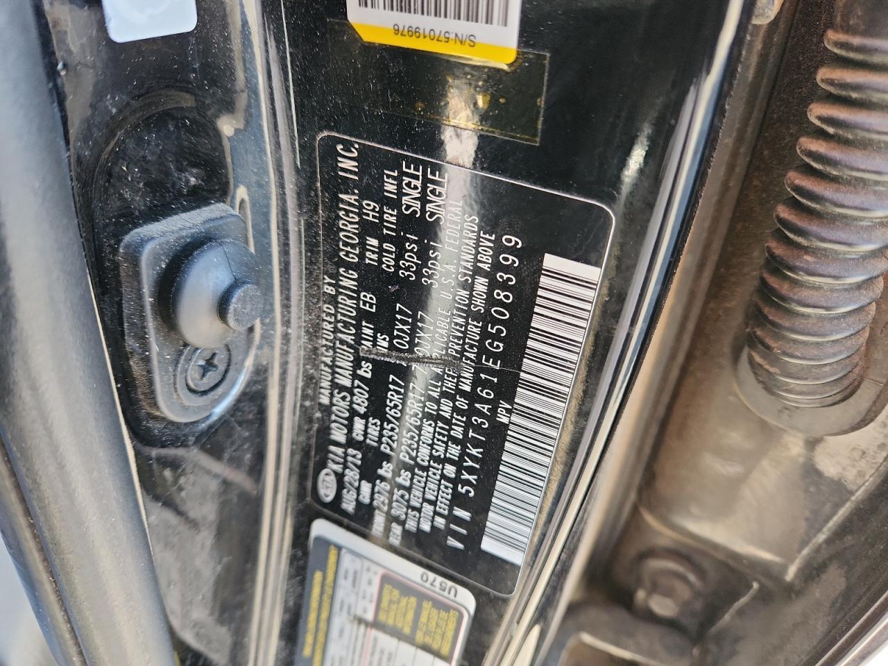 2014 Kia Sorento Lx VIN: 5XYKT3A61EG508399 Lot: 91916125