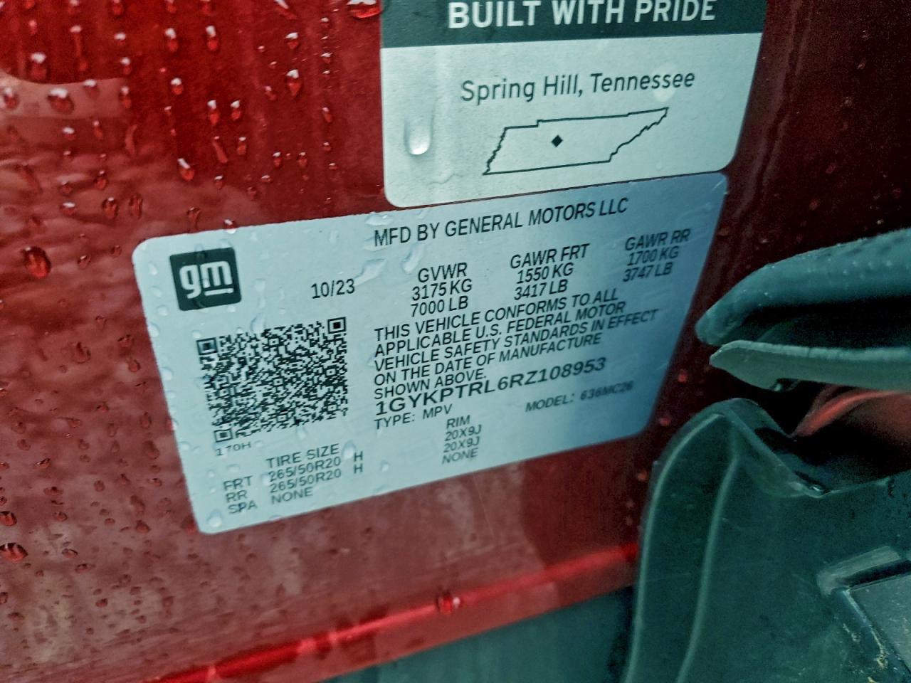 2024 Cadillac Lyriq Sport VIN: 1GYKPTRL6RZ108953 Lot: 94301135