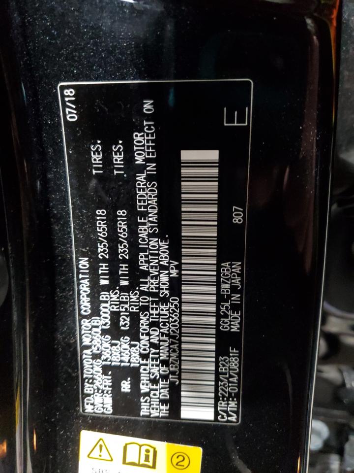 2018 Lexus Rx 350 Base VIN: JTJBZMCA7J2036250 Lot: 92296565