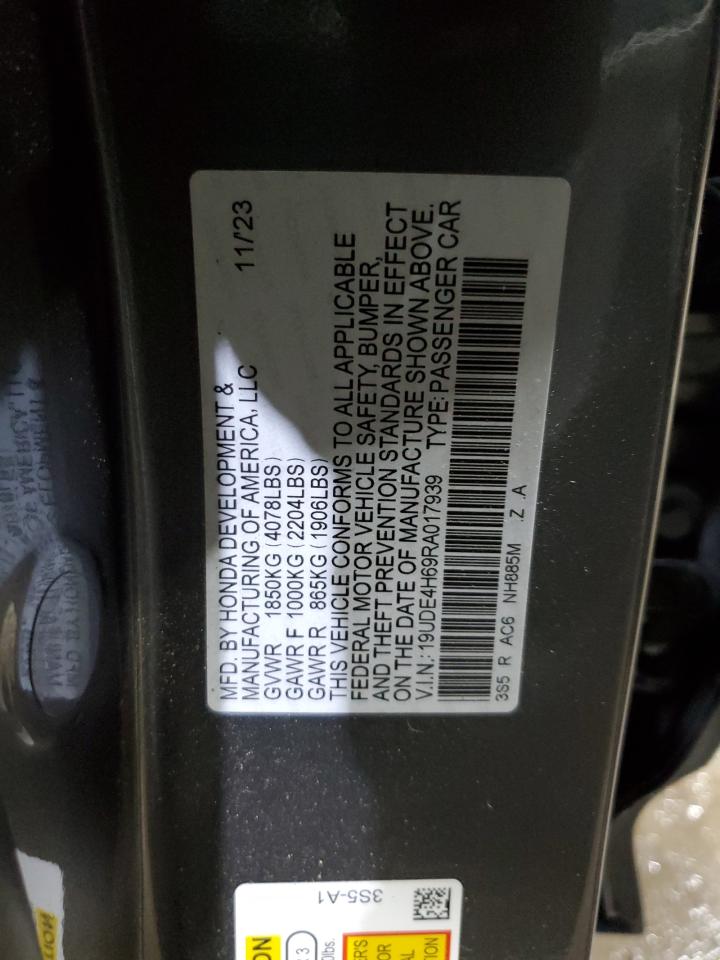 2024 Acura Integra A-Spec Tech VIN: 19UDE4H69RA017939 Lot: 91638765