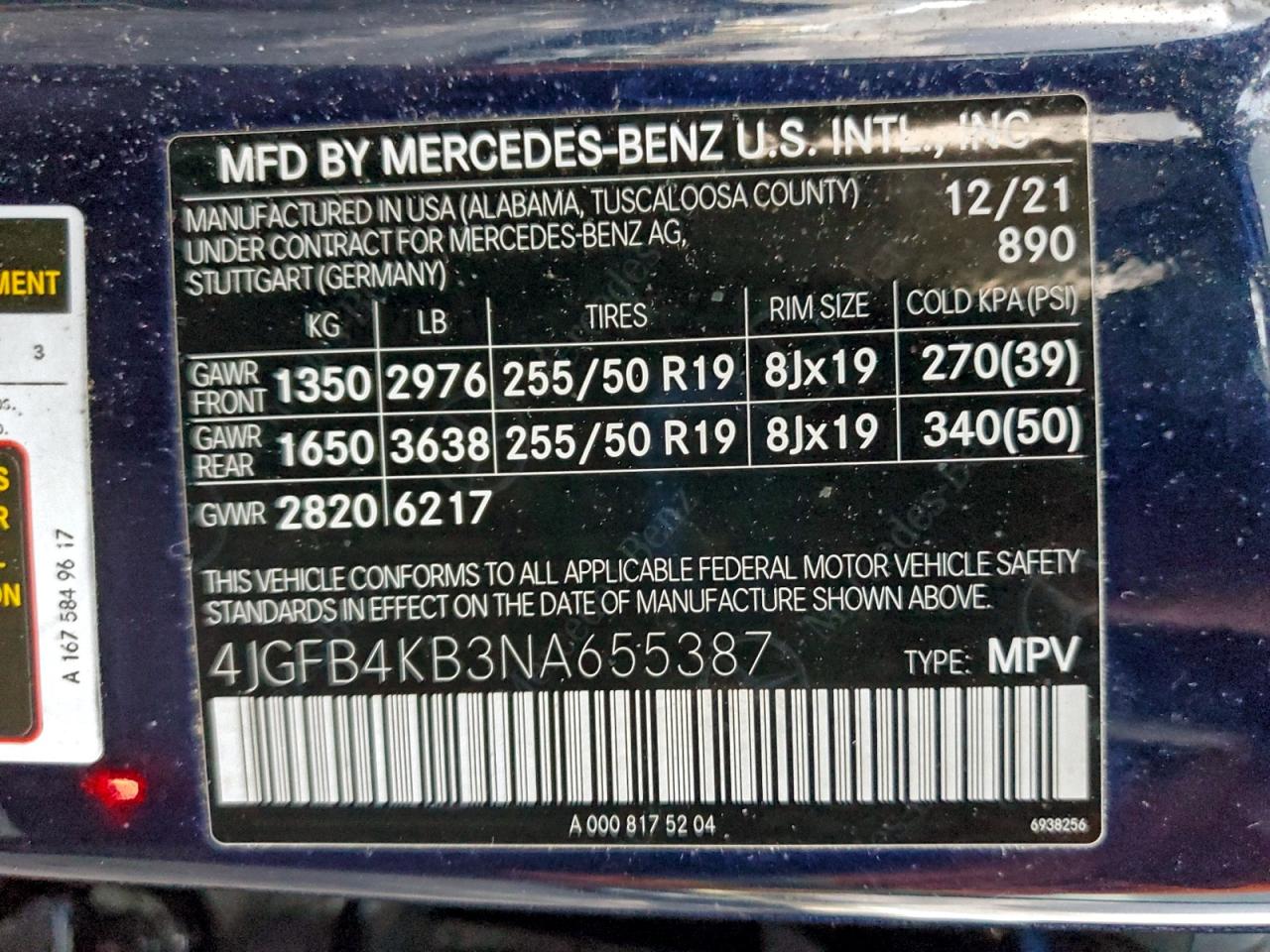 2022 Mercedes-Benz Gle 350 4Matic VIN: 4JGFB4KB3NA655387 Lot: 94049785