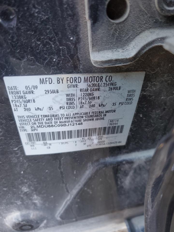 2009 Lincoln Mkx VIN: 2LMDU88C09BJ12148 Lot: 93112715