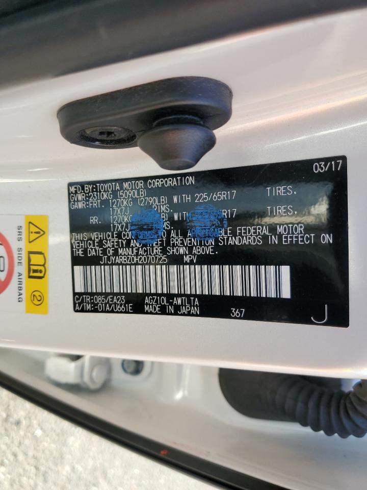 2017 Lexus Nx 200T Base VIN: JTJYARBZ0H2070725 Lot: 91309035