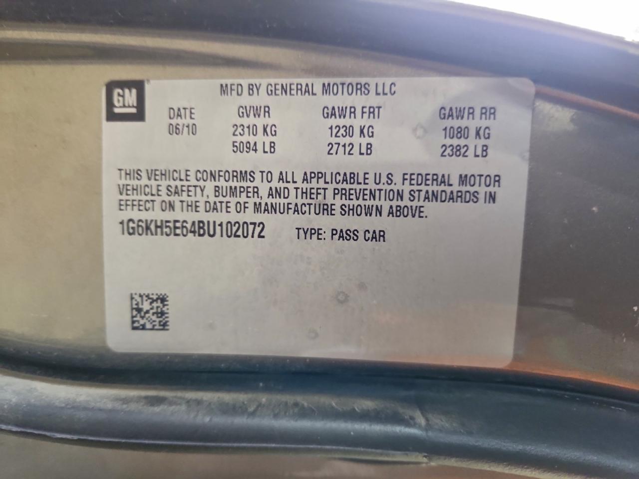 2011 Cadillac Dts Premium Collection VIN: 1G6KH5E64BU102072 Lot: 92540335