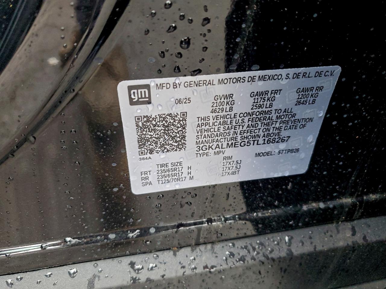 2026 GMC Terrain Elevation VIN: 3GKALMEG5TL168267 Lot: 92385515