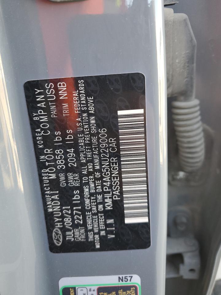 2022 Hyundai Elantra Limited VIN: KMHLP4AG5NU229006 Lot: 92818375