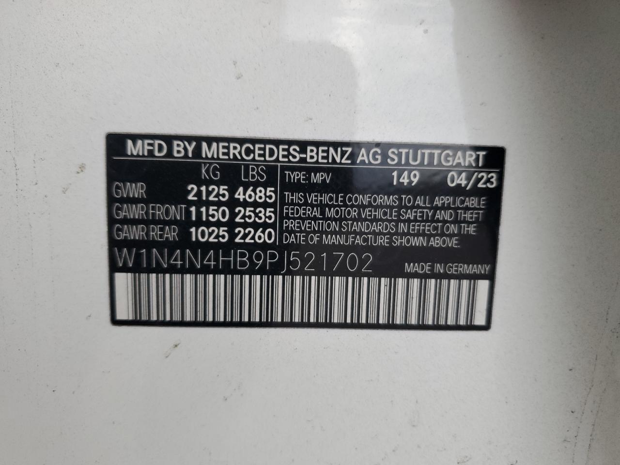 2023 Mercedes-Benz Gla 250 4Matic VIN: W1N4N4HB9PJ521702 Lot: 93075565