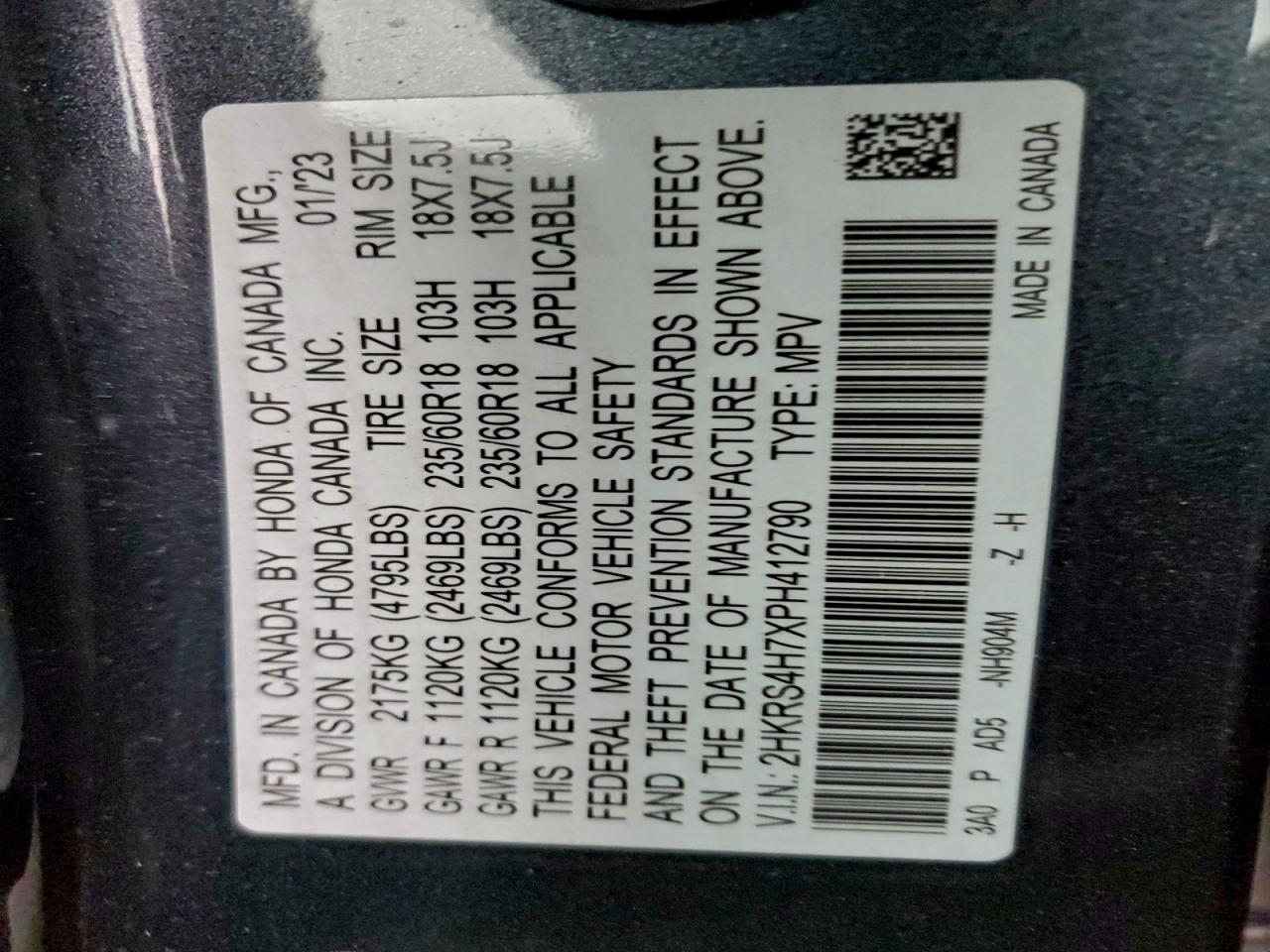 2023 Honda Cr-V Exl VIN: 2HKRS4H7XPH412790 Lot: 94409255