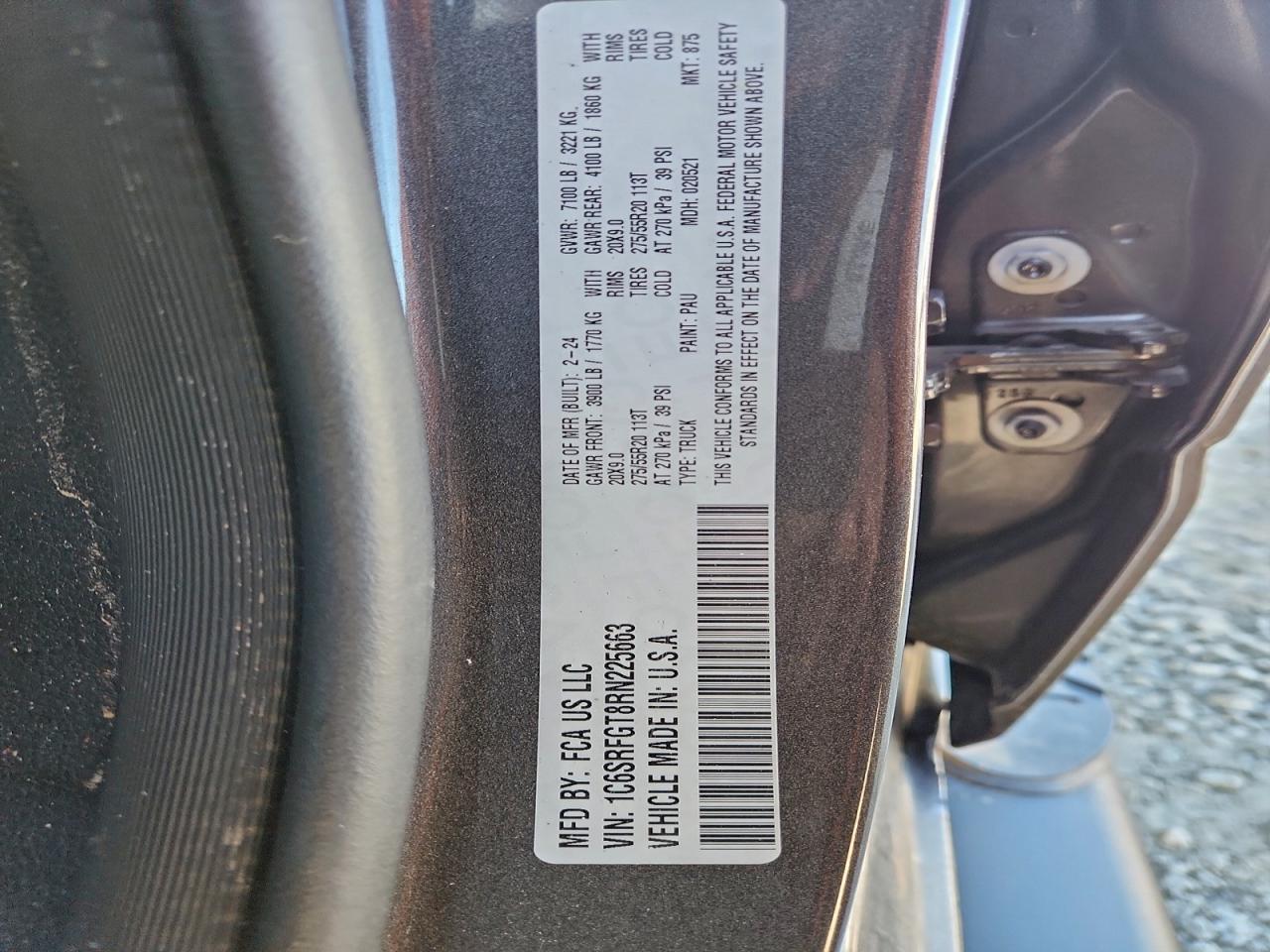 2024 Ram 1500 Tradesman VIN: 1C6SRFGT8RN225663 Lot: 93518865