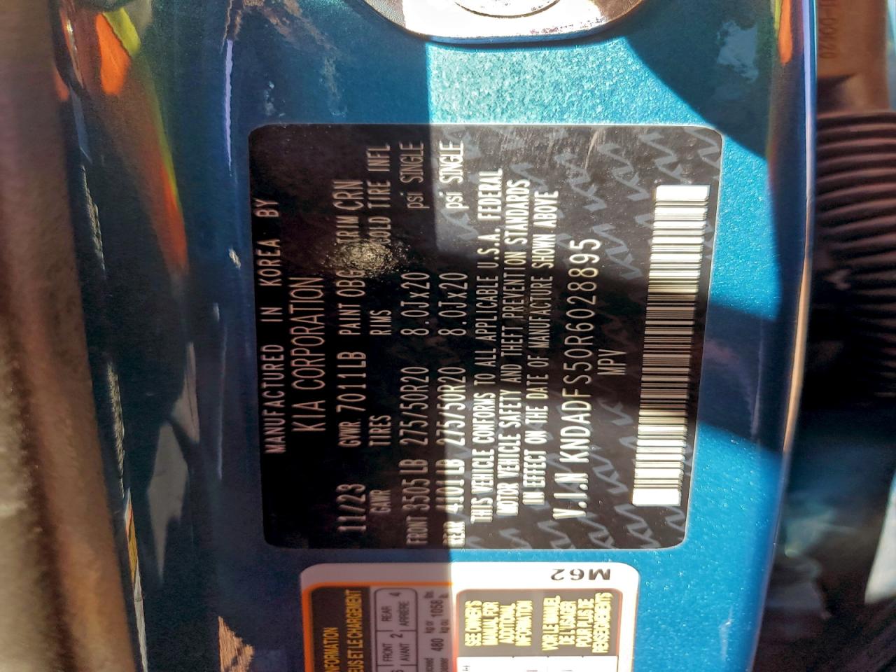 2024 Kia Ev9 Land VIN: KNDADFS50R6028895 Lot: 94813855