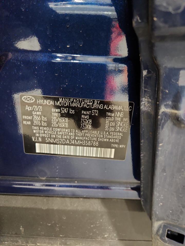 2021 Hyundai Santa Fe Sel VIN: 5NMS2DAJ4MH358788 Lot: 93267065
