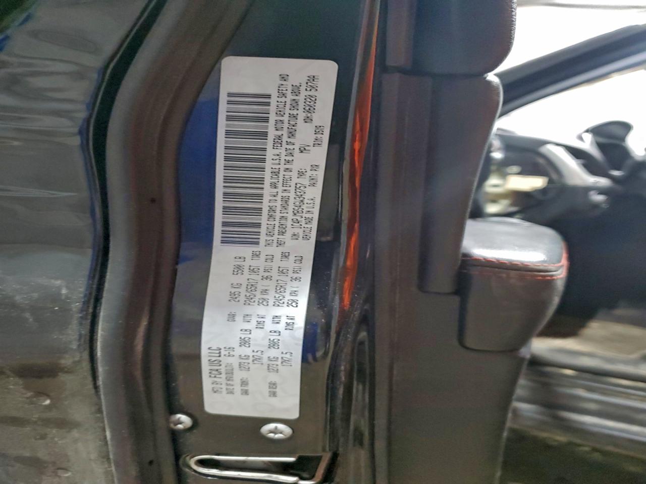 2016 Jeep Cherokee Trailhawk VIN: 1C4PJMBS4GW343757 Lot: 93945555