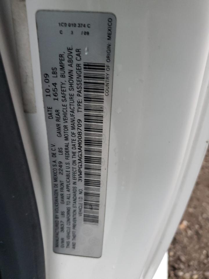 2010 Volkswagen New Beetle VIN: 3VWPG3AG3AM008709 Lot: 93405395