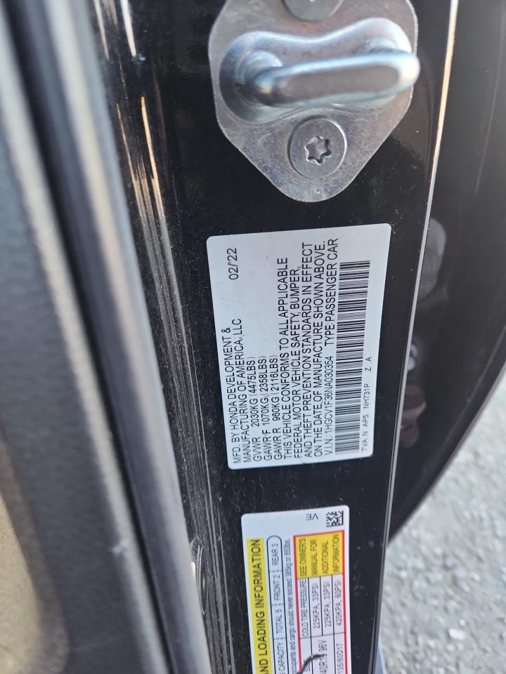 2022 Honda Accord Sport VIN: 1HGCV1F36NA030354 Lot: 93510825