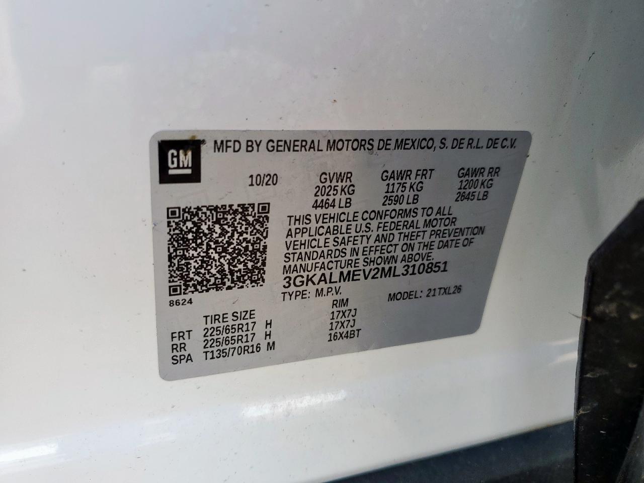 2021 GMC Terrain Sle VIN: 3GKALMEV2ML310851 Lot: 91435295