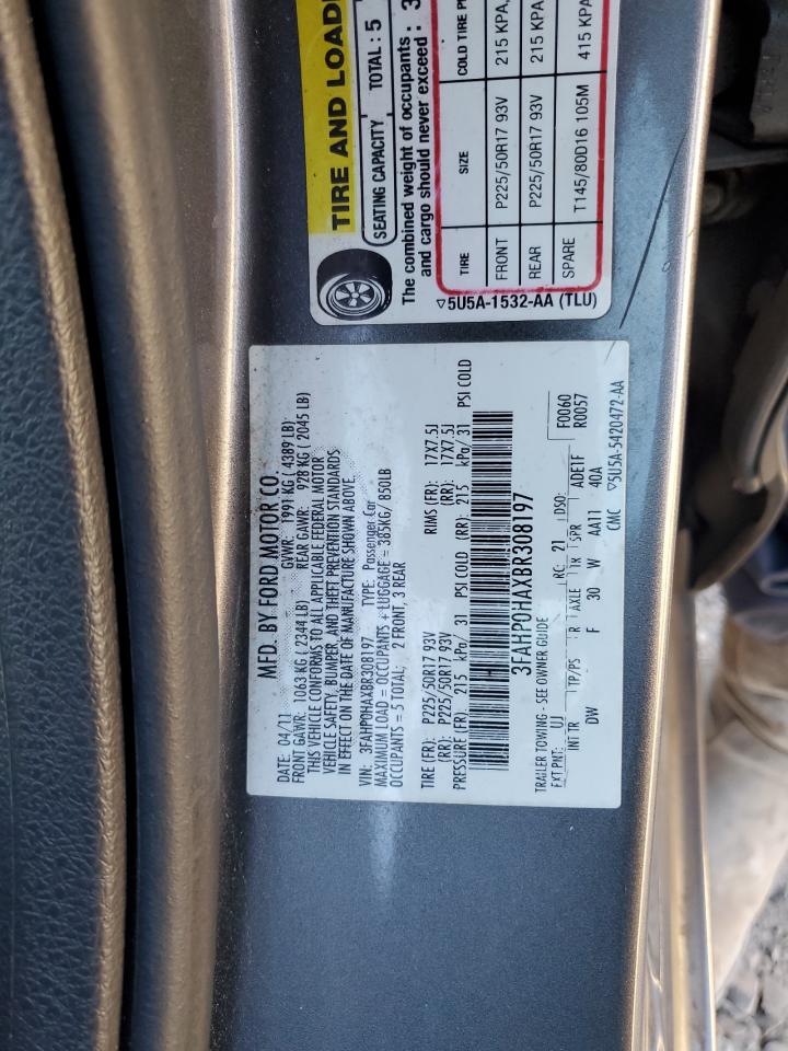 2011 Ford Fusion Se VIN: 3FAHP0HAXBR30819 Lot: 93303935