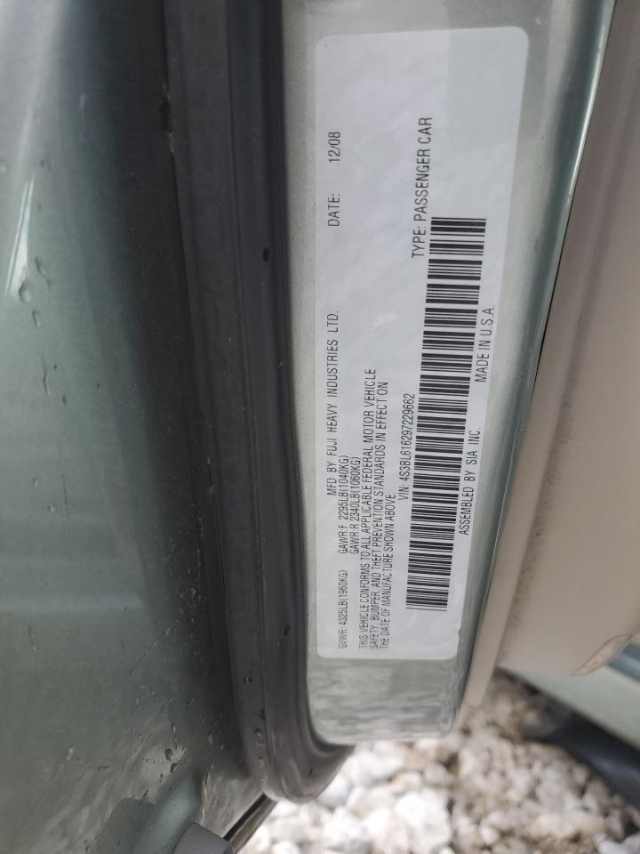 2009 Subaru Legacy 2.5I VIN: 4S3BL616297229662 Lot: 90597285