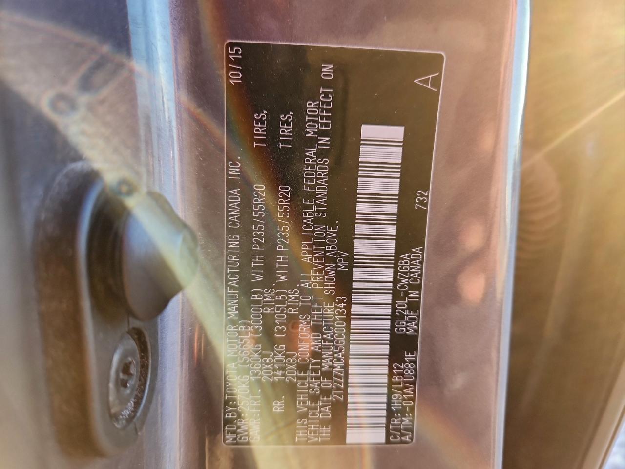 2016 Lexus Rx 350 VIN: 2T2ZZMCA5GC001343 Lot: 94358135