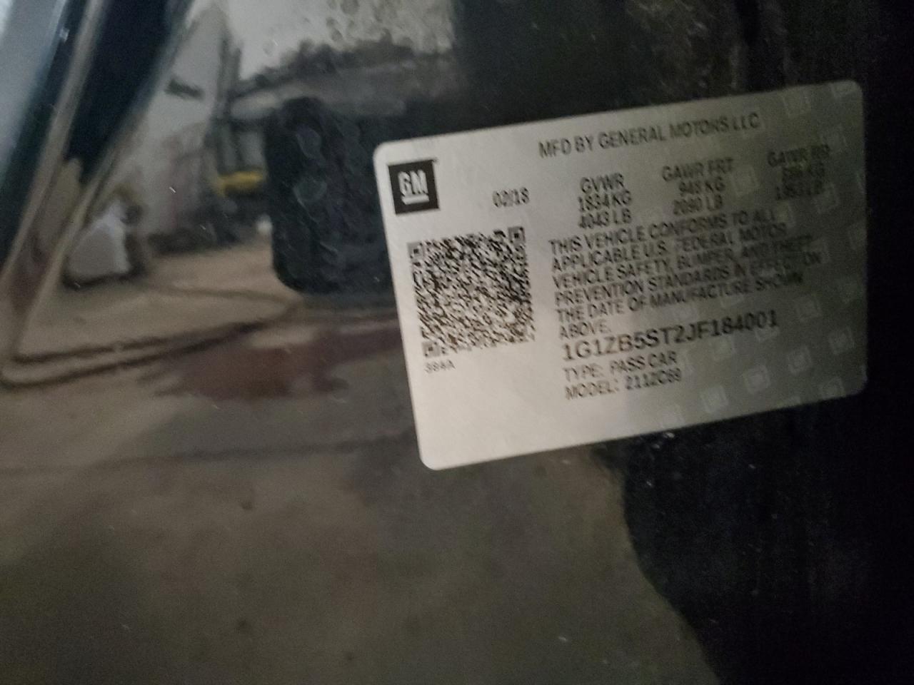 2018 Chevrolet Malibu Ls VIN: 1G1ZB5ST2JF184001 Lot: 91138025