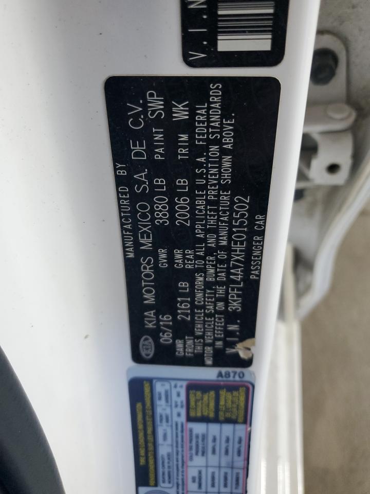 2017 Kia Forte Lx VIN: 3KPFL4A7XHE015502 Lot: 92162205