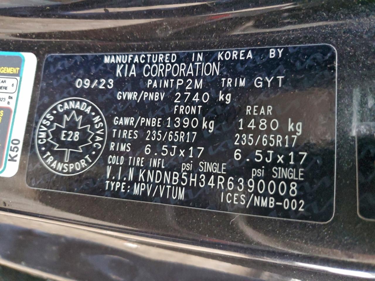 2024 Kia Carnival Lx VIN: KNDNB5H34R6390008 Lot: 94223265