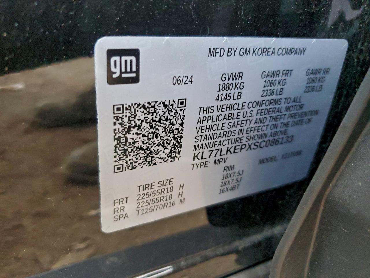 2025 Chevrolet Trax Activ VIN: KL77LKEPXSC086133 Lot: 93706015