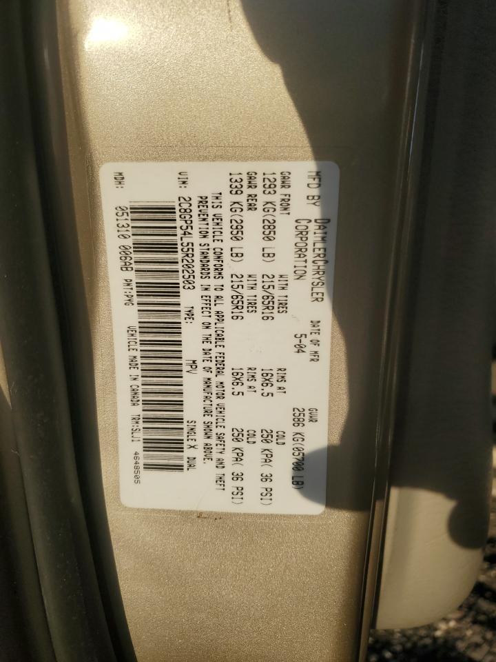 2005 Chrysler Town & Country Touring VIN: 2C8GP54L55R202503 Lot: 92331325