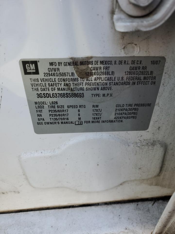 2008 Saturn Vue Xr VIN: 3GSDL63768S588693 Lot: 90659265