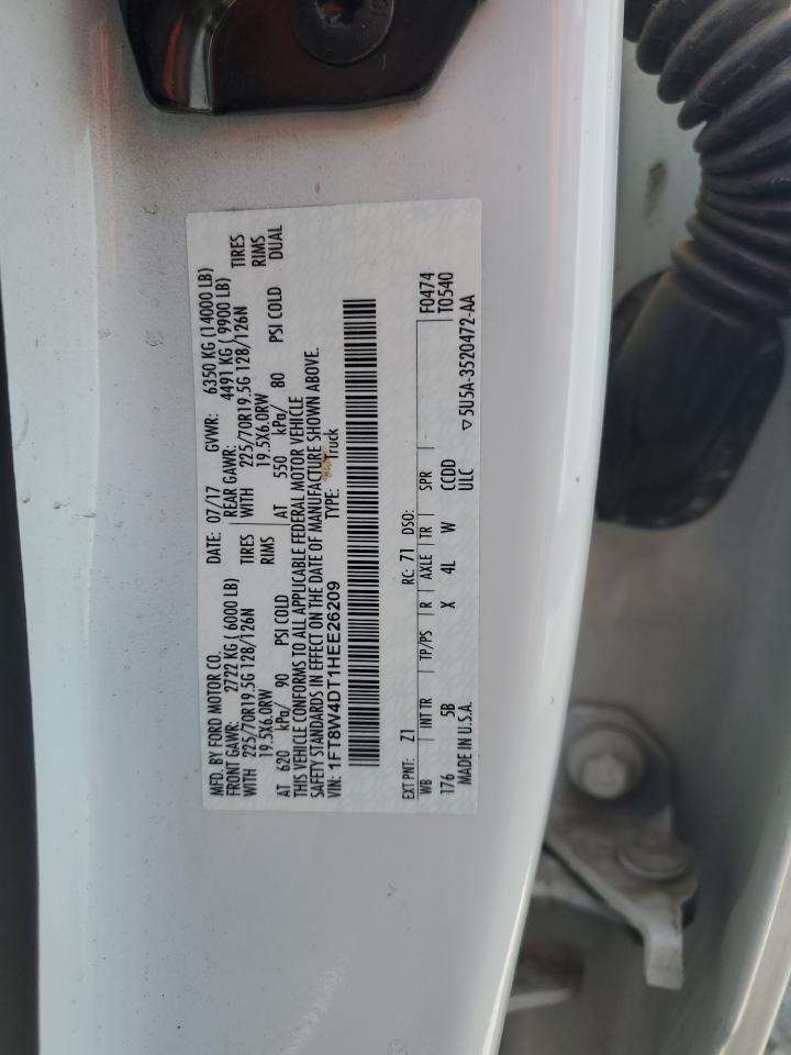 2017 Ford F450 Super Duty VIN: 1FT8W4DT1HEE26209 Lot: 91215045