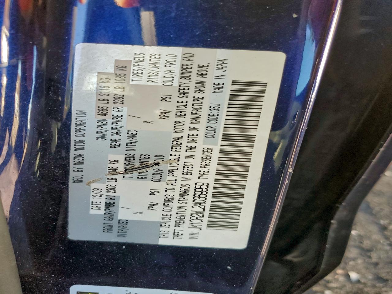 2010 Mazda 5 VIN: JM1CR2WL2A0369959 Lot: 94149555