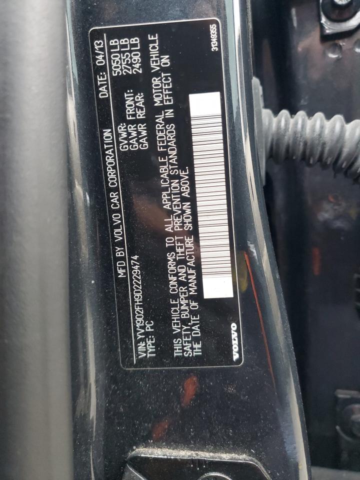 2013 Volvo S60 T6 VIN: YV1902FH9D2229474 Lot: 92012305