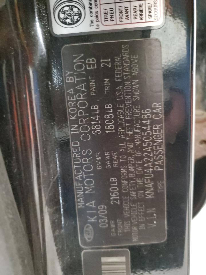 2010 Kia Forte Ex VIN: KNAFU4A22A5054486 Lot: 90358175