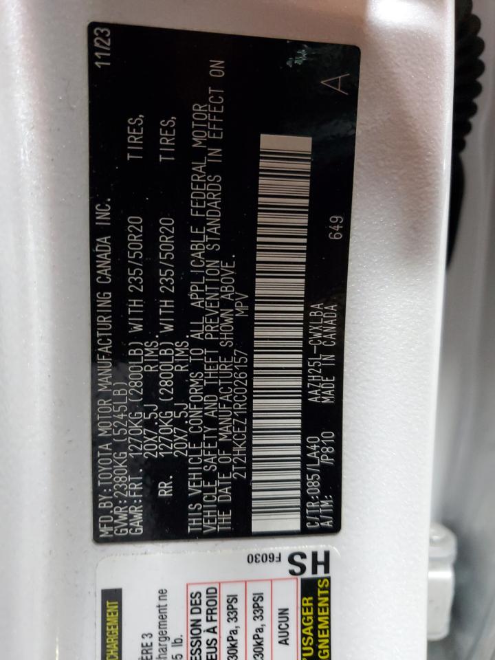 2024 Lexus Nx 350H Base VIN: 2T2HKCEZ1RC026157 Lot: 93213105