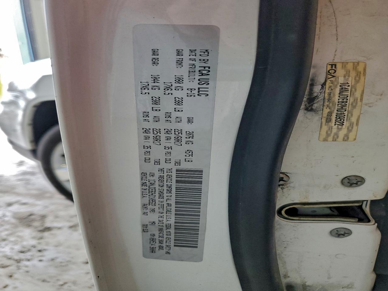 2017 Jeep Compass Latitude VIN: 1C4NJDEB2HD109522 Lot: 94155335