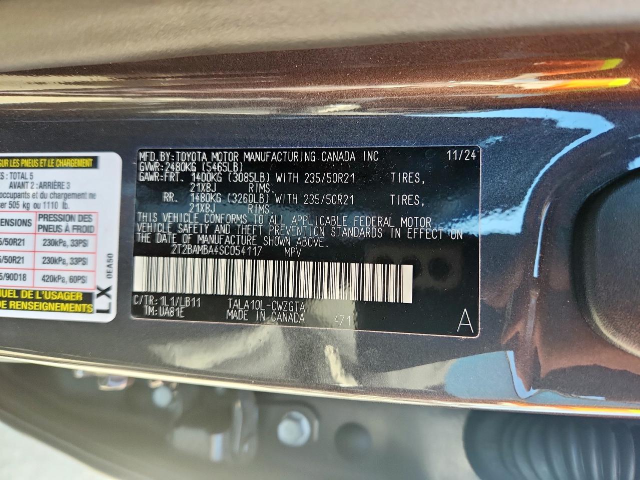 2025 Lexus Rx 350 Base VIN: 2T2BAMBA4SC054117 Lot: 93053675