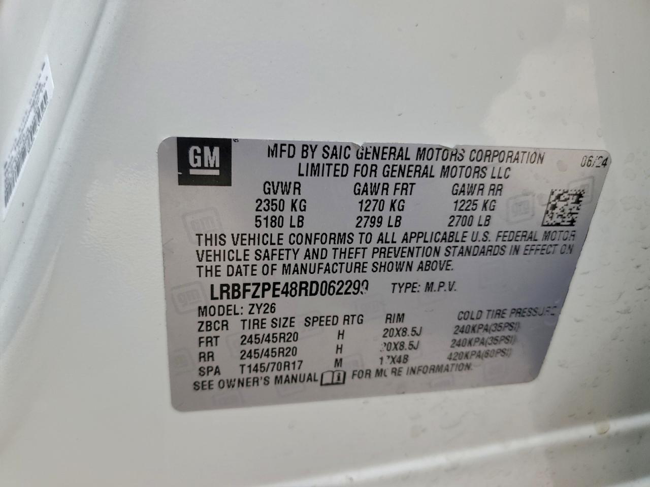 2024 Buick Envision Essence VIN: LRBFZPE48RD062299 Lot: 94182595