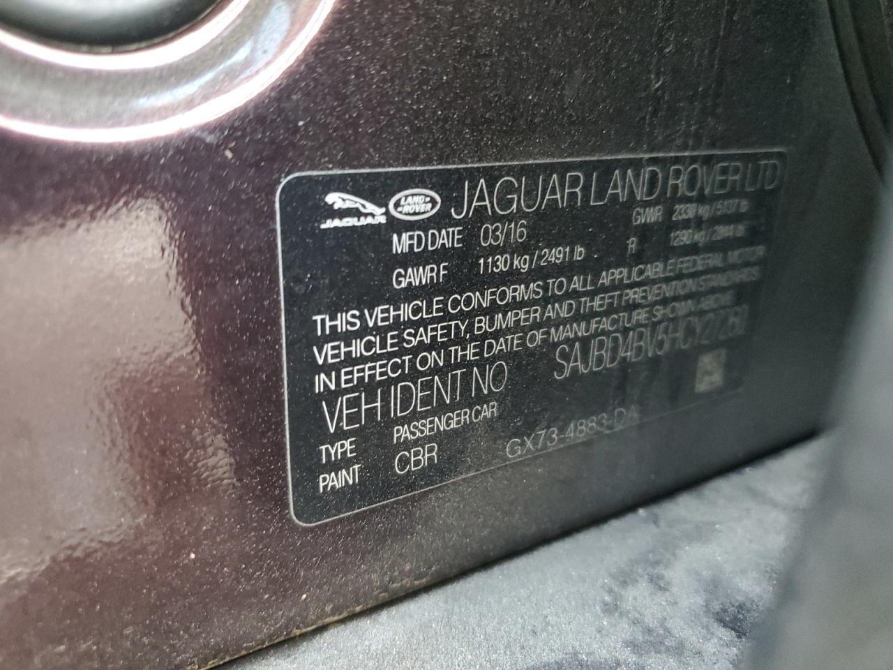 2017 Jaguar Xf Premium VIN: SAJBD4BV5HCY27260 Lot: 90757205