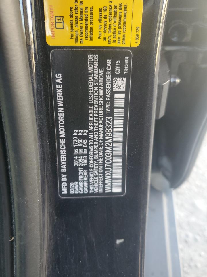 2021 Mini Cooper VIN: WMWXU7C03M2M98323 Lot: 92461315