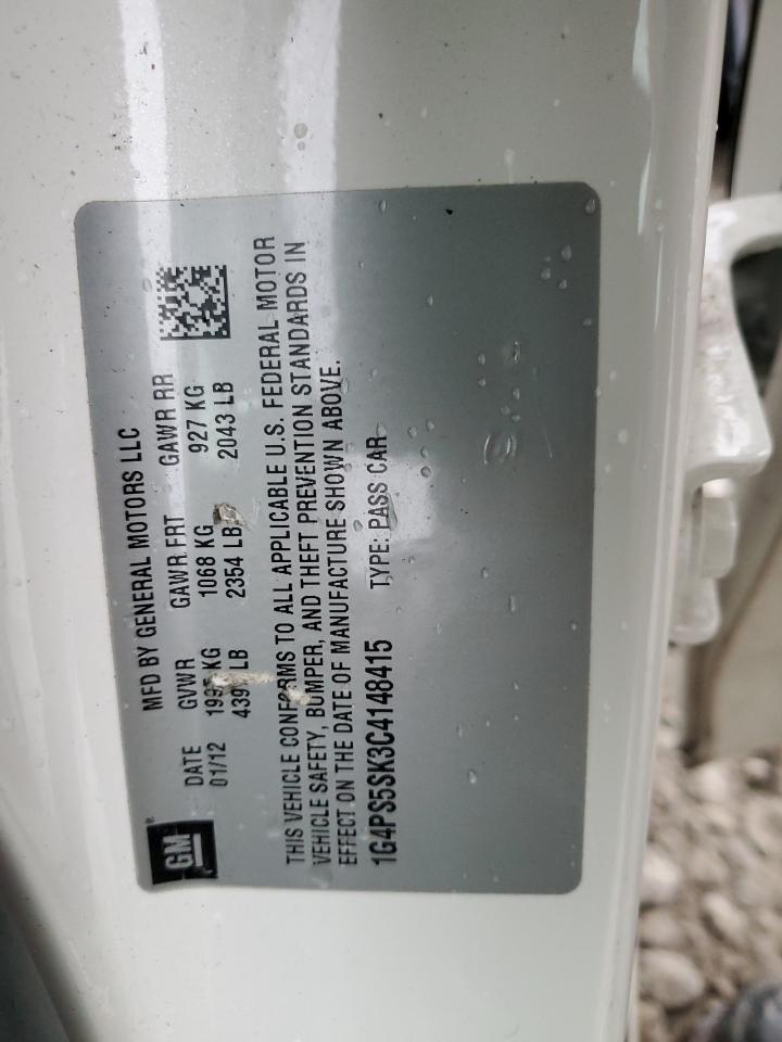 2012 Buick Verano VIN: 1G4PS5SK3C4148415 Lot: 93467855