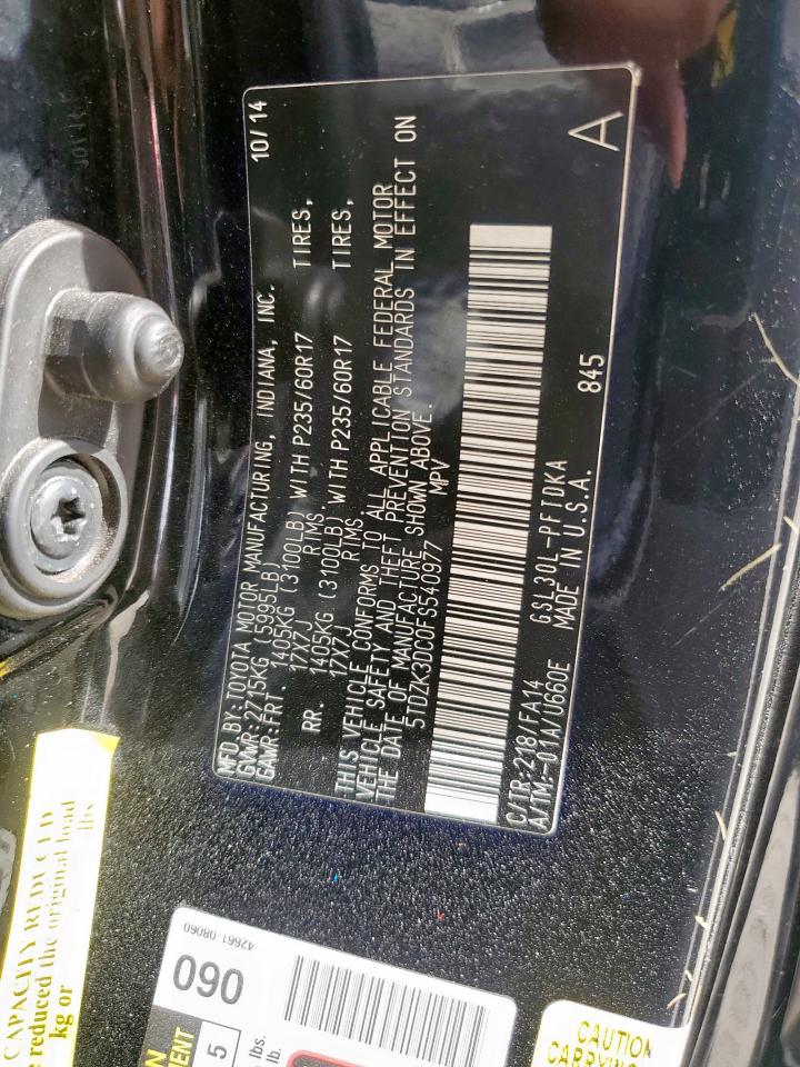 2015 Toyota Sienna VIN: 5TDZK3DC0FS540977 Lot: 93201355